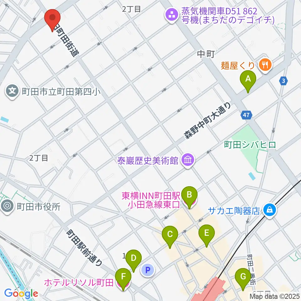町田SDR周辺のホテル一覧地図