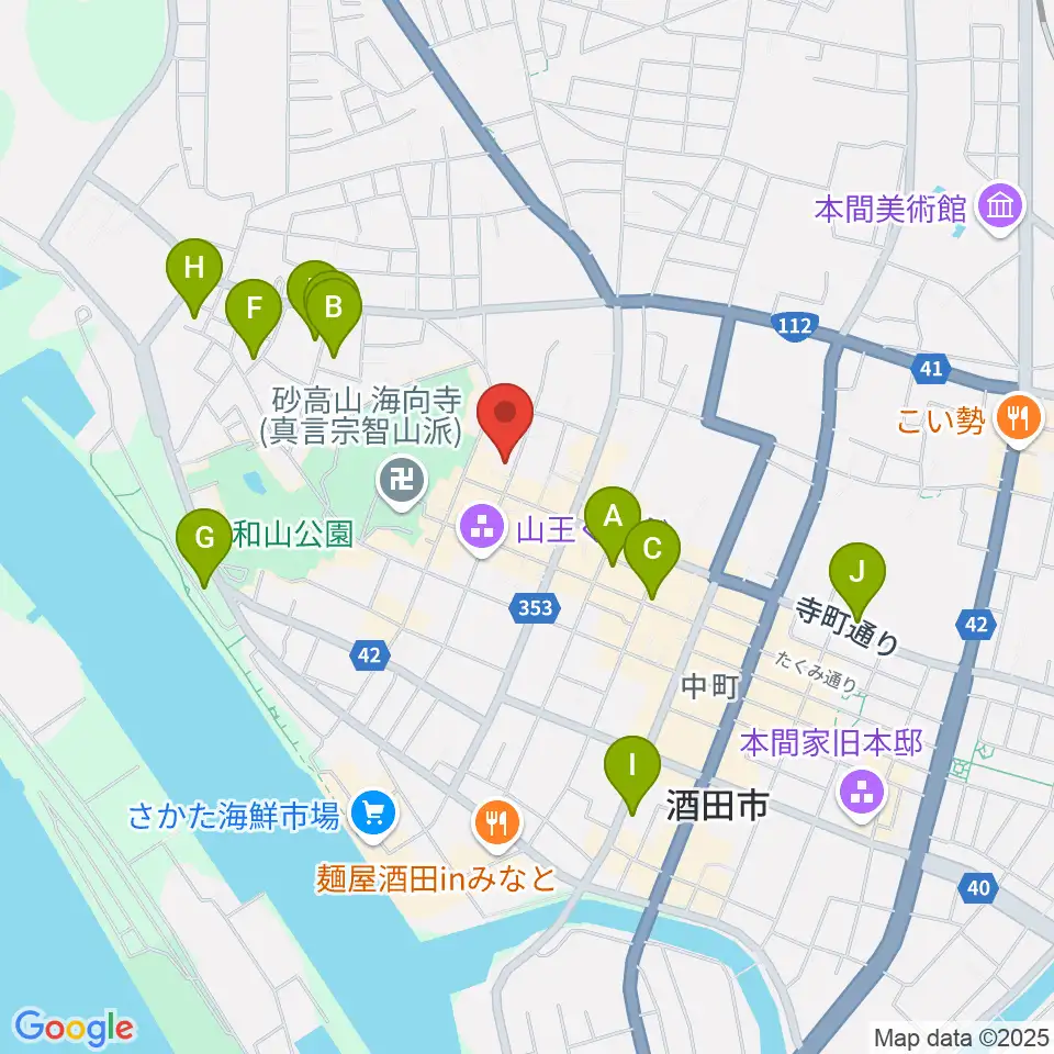 酒田市港座周辺のホテル一覧地図