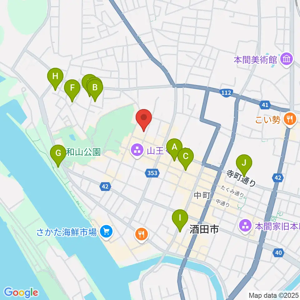 酒田市港座周辺のホテル一覧地図
