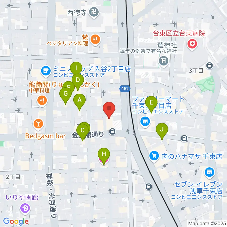 入谷FOUR AND MORE周辺のホテル一覧地図