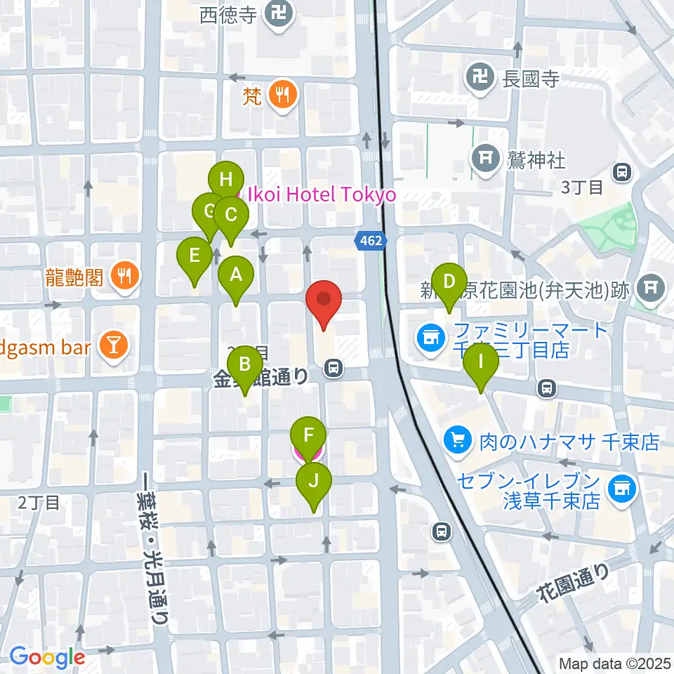 入谷FOUR AND MORE周辺のホテル一覧地図