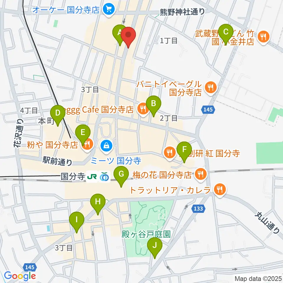 国分寺Morgana周辺のホテル一覧地図
