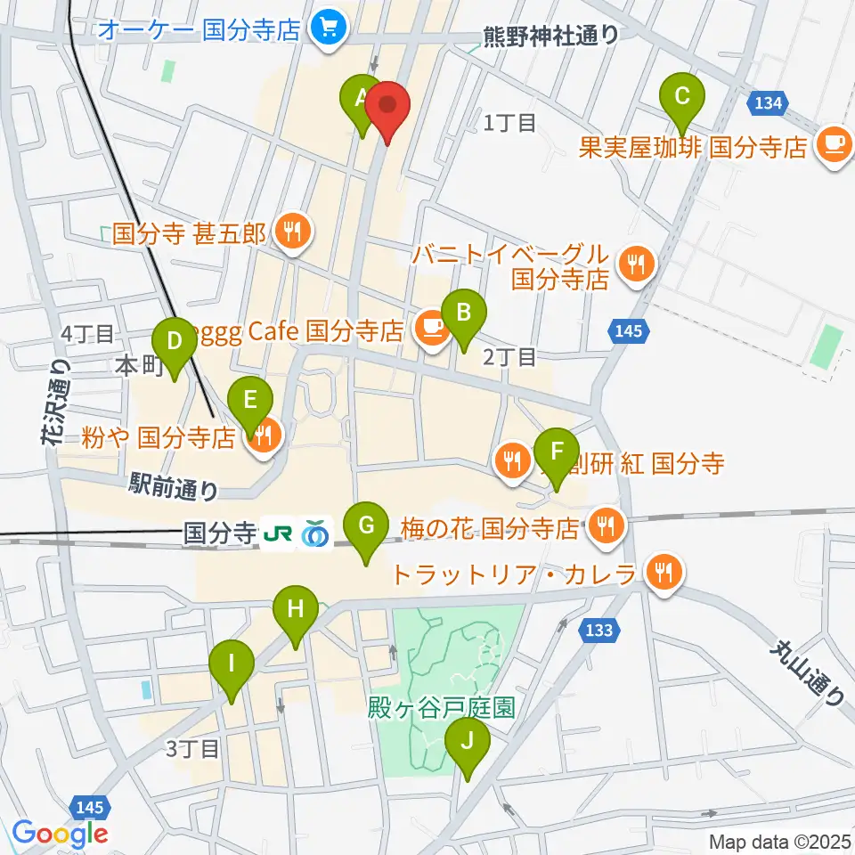 国分寺Morgana周辺のホテル一覧地図