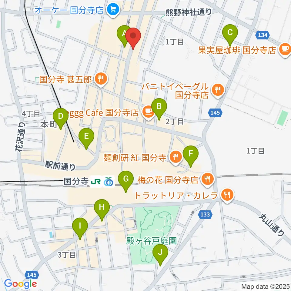 国分寺Morgana周辺のホテル一覧地図