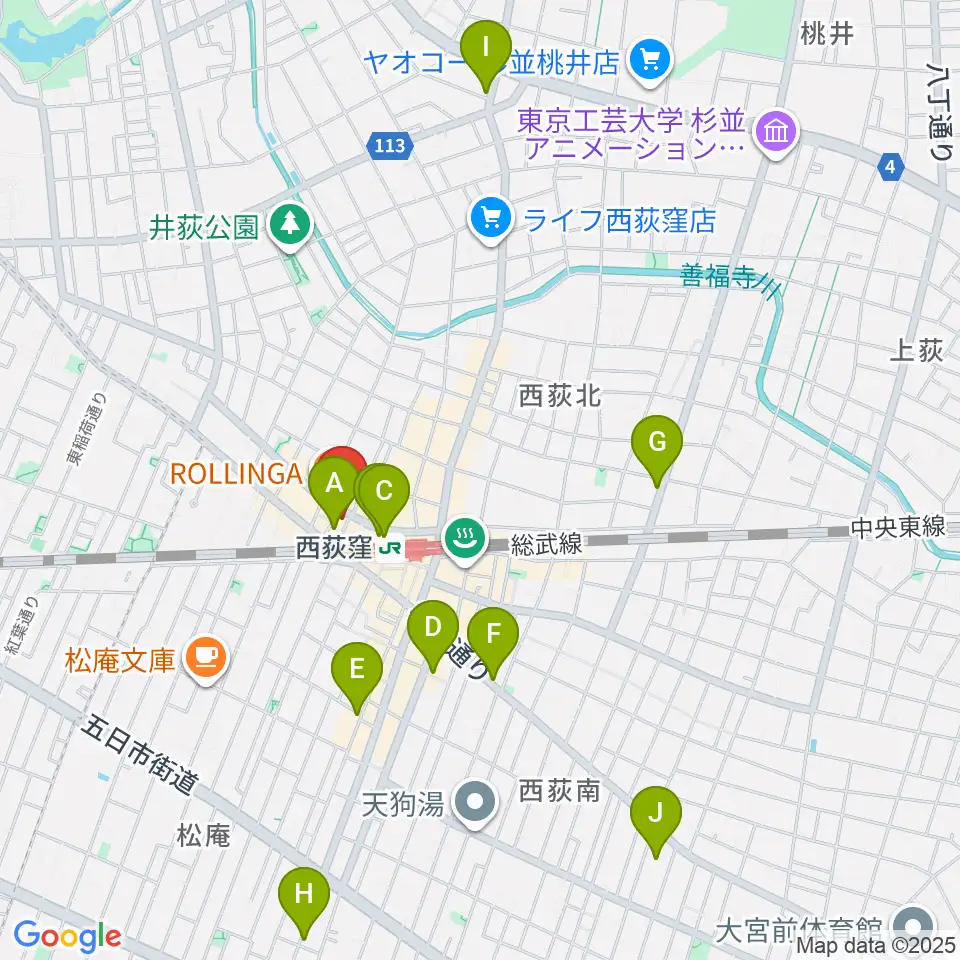 西荻ヘブンズドア周辺のホテル一覧地図