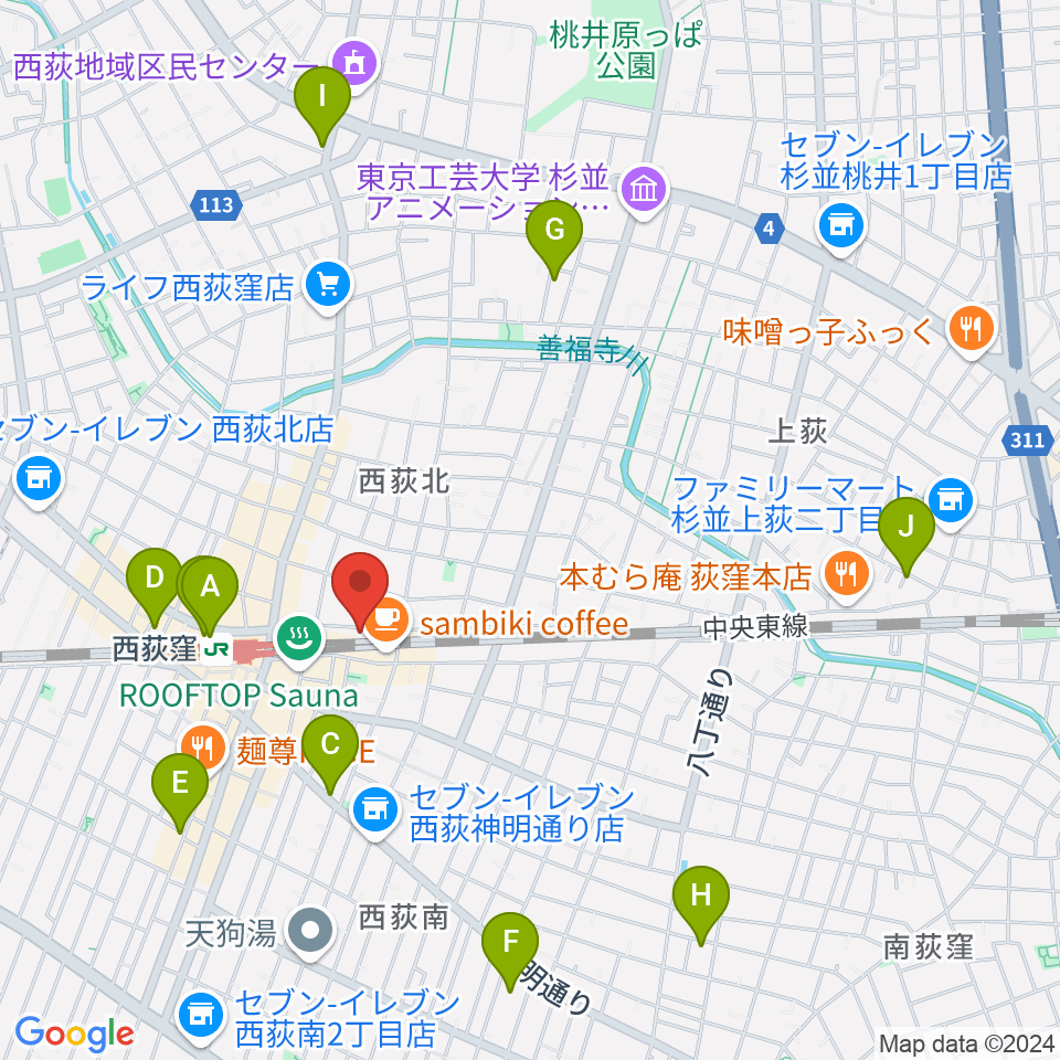 音や金時周辺のホテル一覧地図