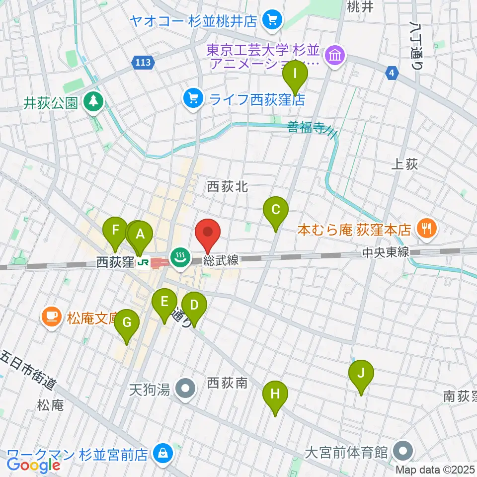 音や金時周辺のホテル一覧地図