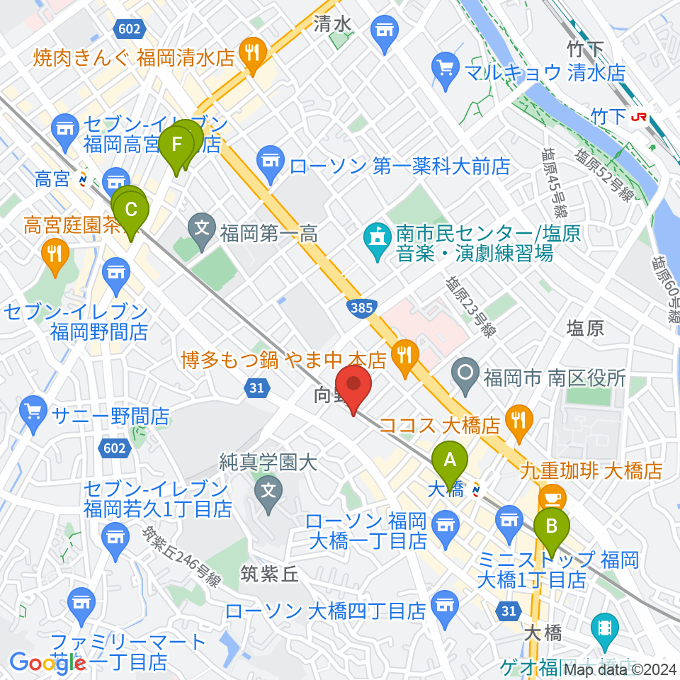 ミュージックスタジオ・バンブー周辺のホテル一覧地図