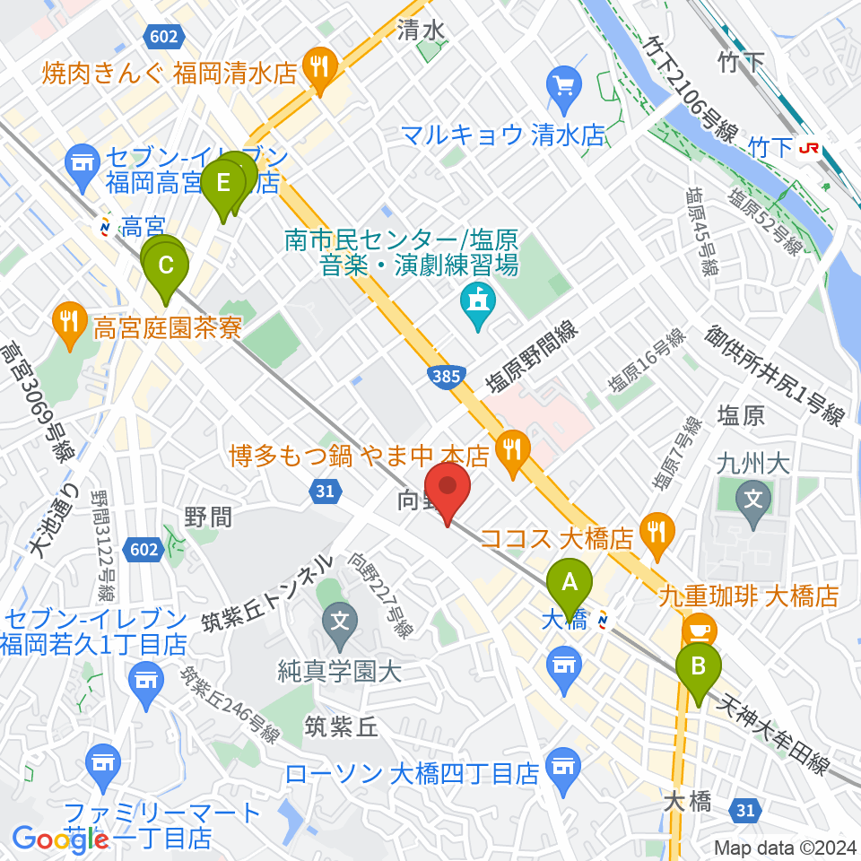 ミュージックスタジオ・バンブー周辺のホテル一覧地図