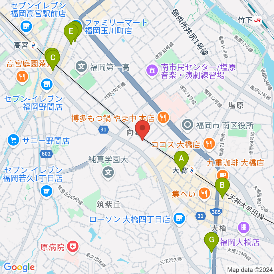 ミュージックスタジオ・バンブー周辺のホテル一覧地図