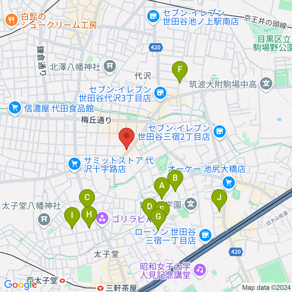 rainford studio周辺のホテル一覧地図