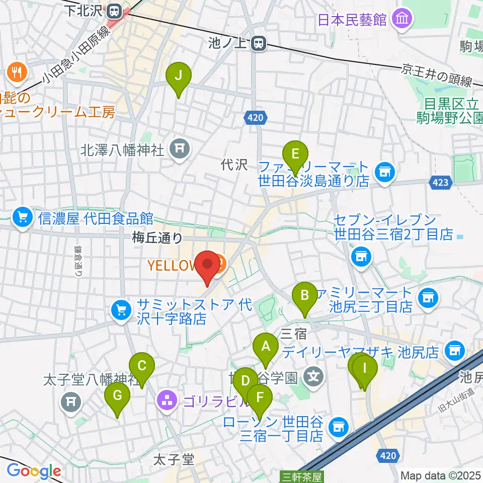 rainford studio周辺のホテル一覧地図