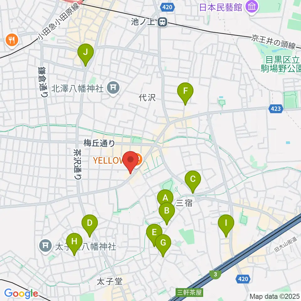rainford studio周辺のホテル一覧地図