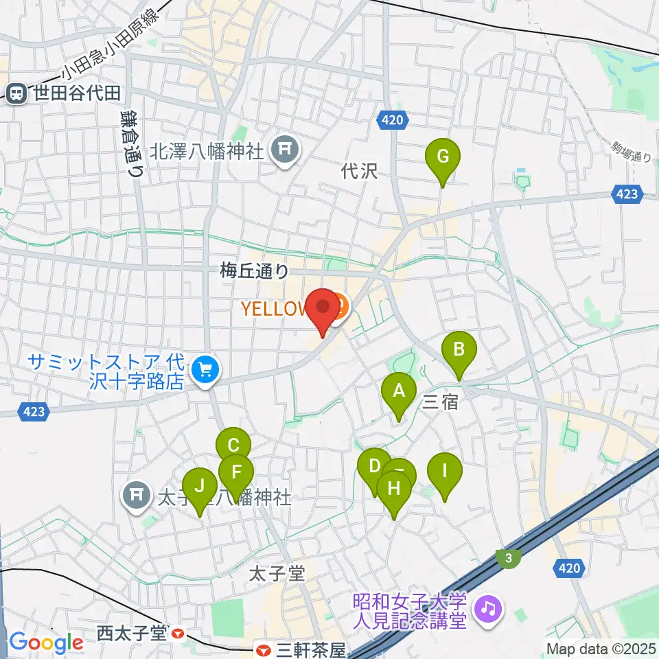 rainford studio周辺のホテル一覧地図