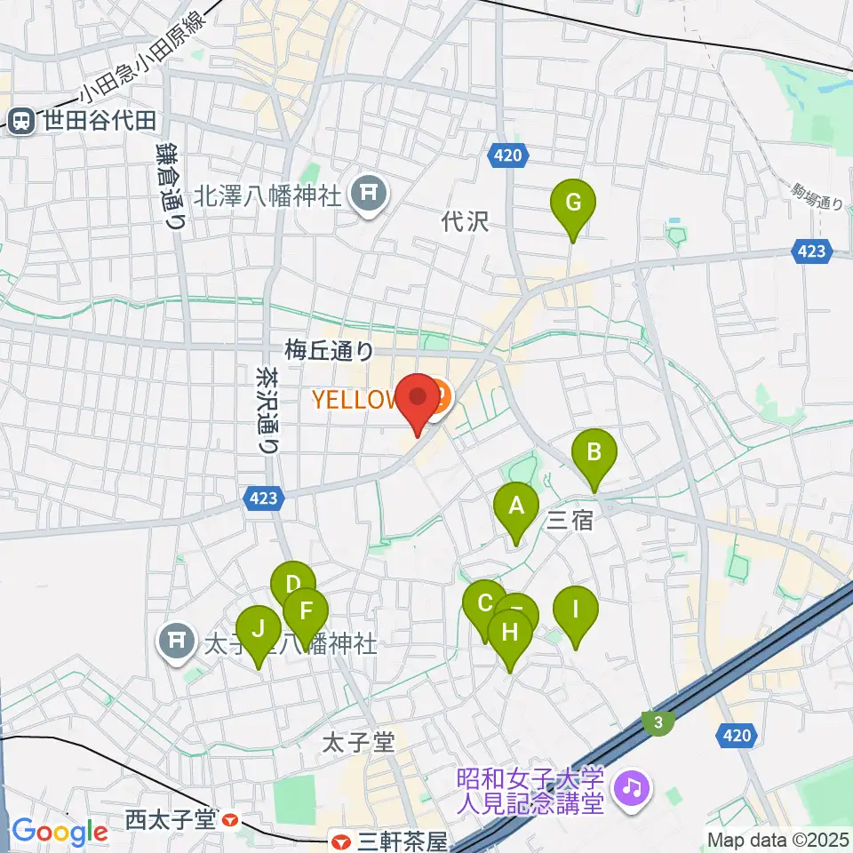 rainford studio周辺のホテル一覧地図