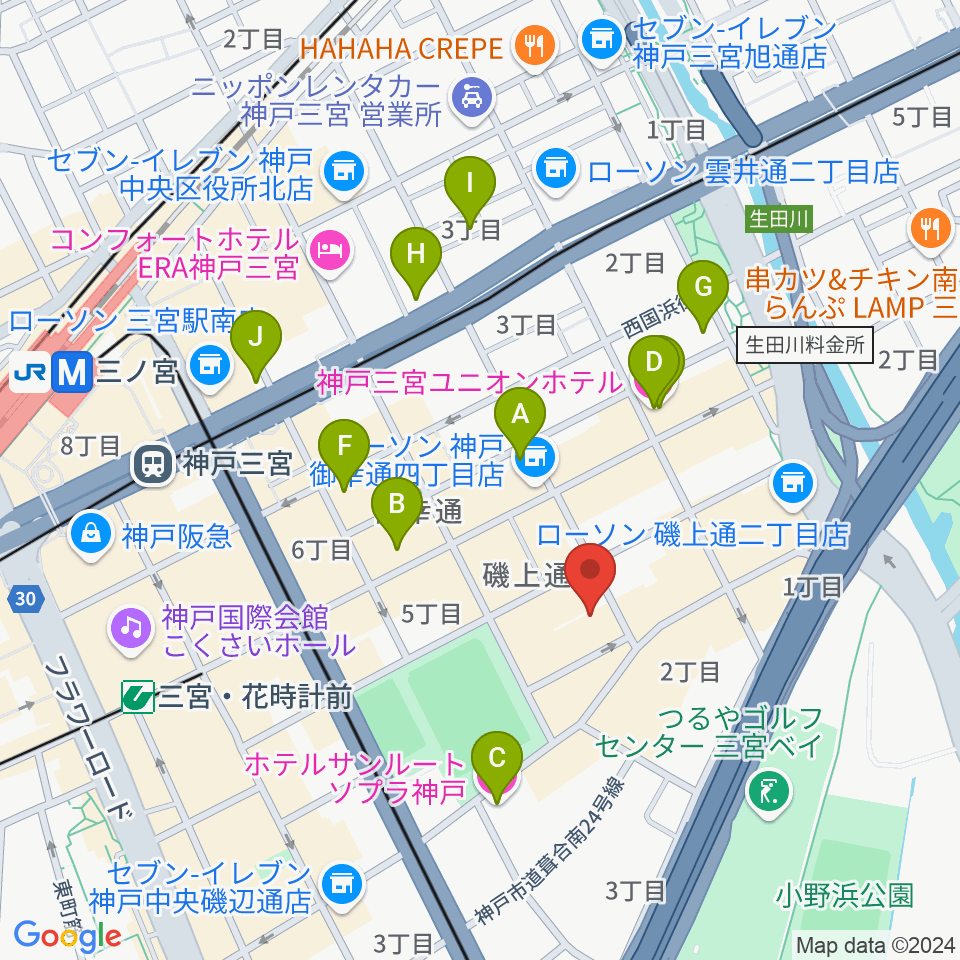 ケイステイション レコーディングスタジオ周辺のホテル一覧地図