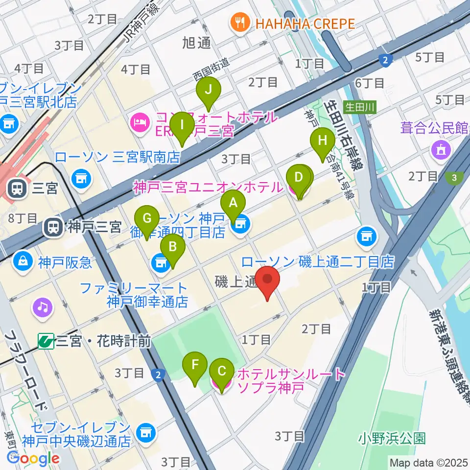 ケイステイション レコーディングスタジオ周辺のホテル一覧地図
