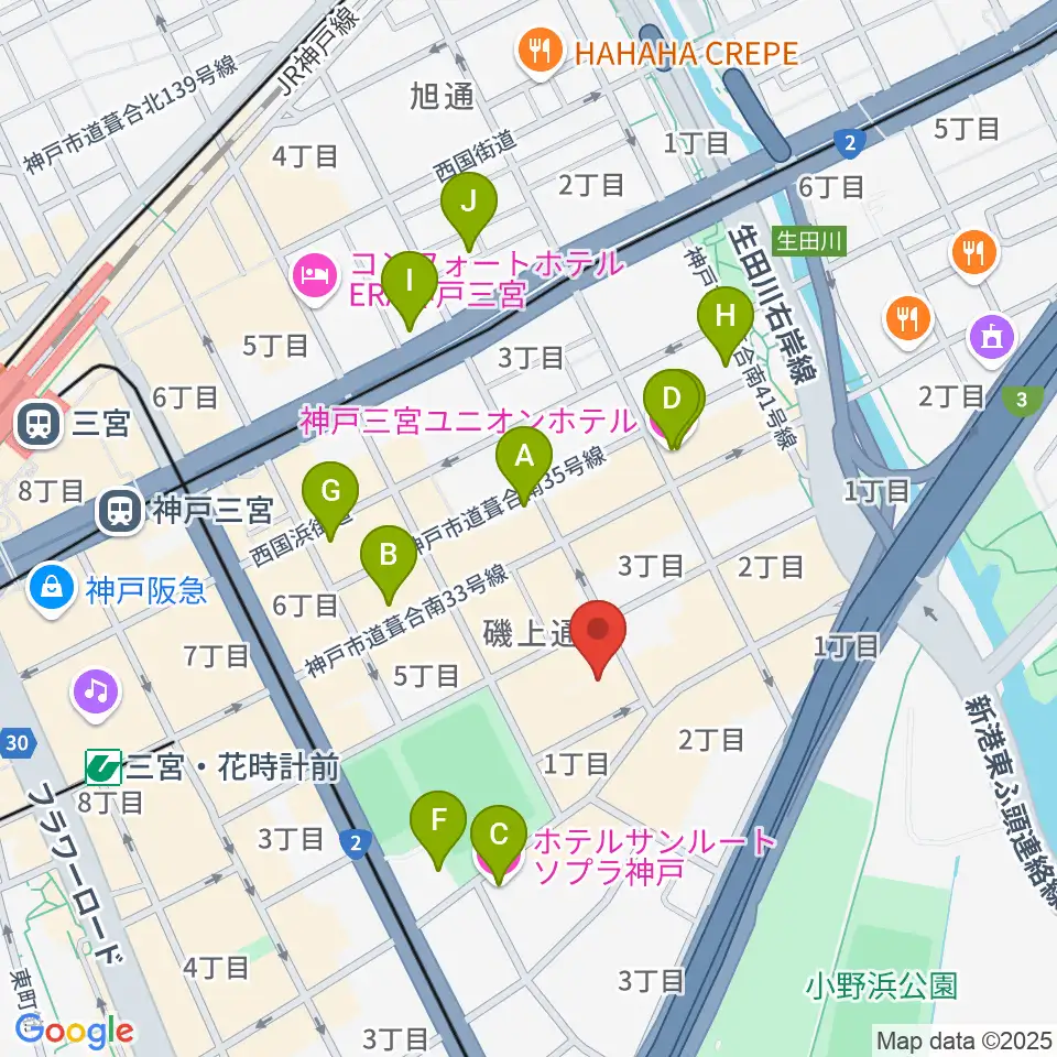 ケイステイション周辺のホテル一覧地図