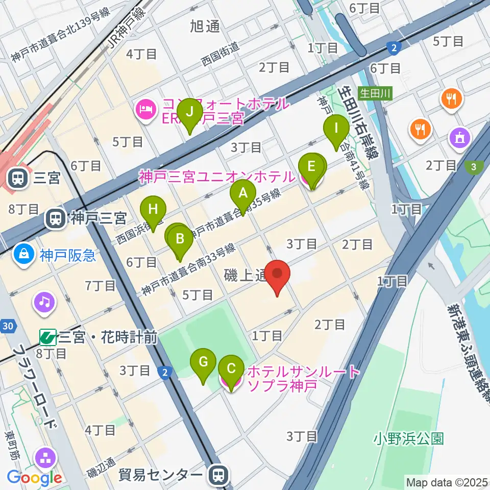 ケイステイション周辺のホテル一覧地図