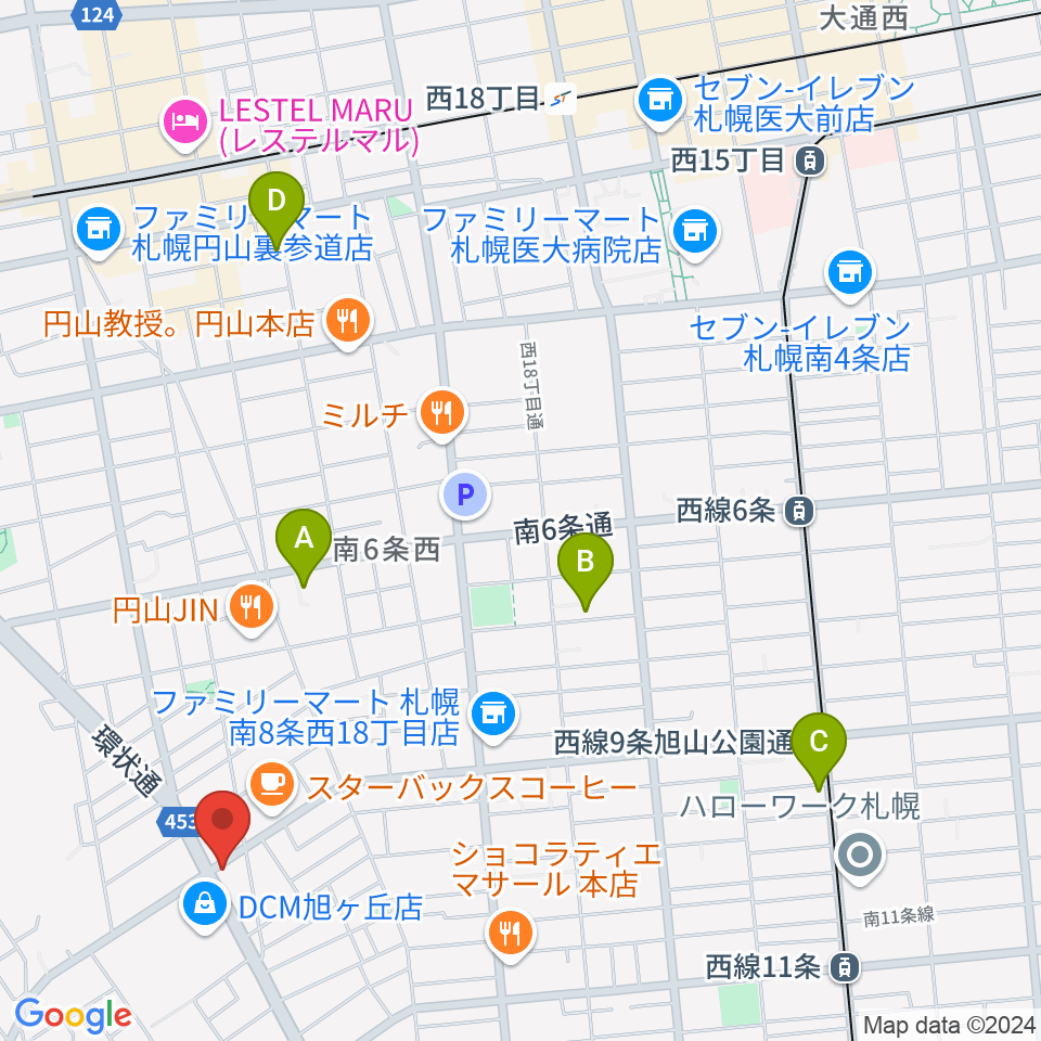 エレキ堂周辺のホテル一覧地図