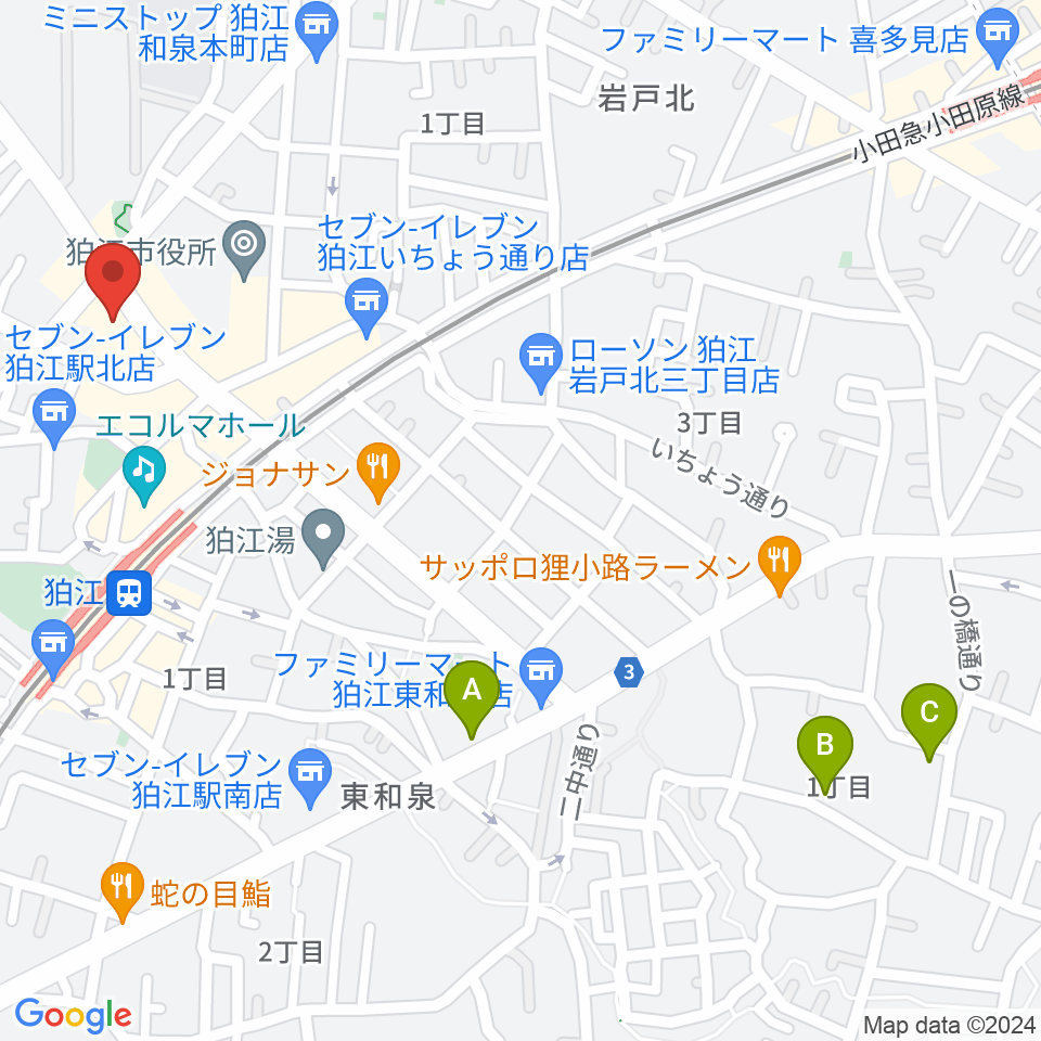 狛江add9th周辺のホテル一覧地図