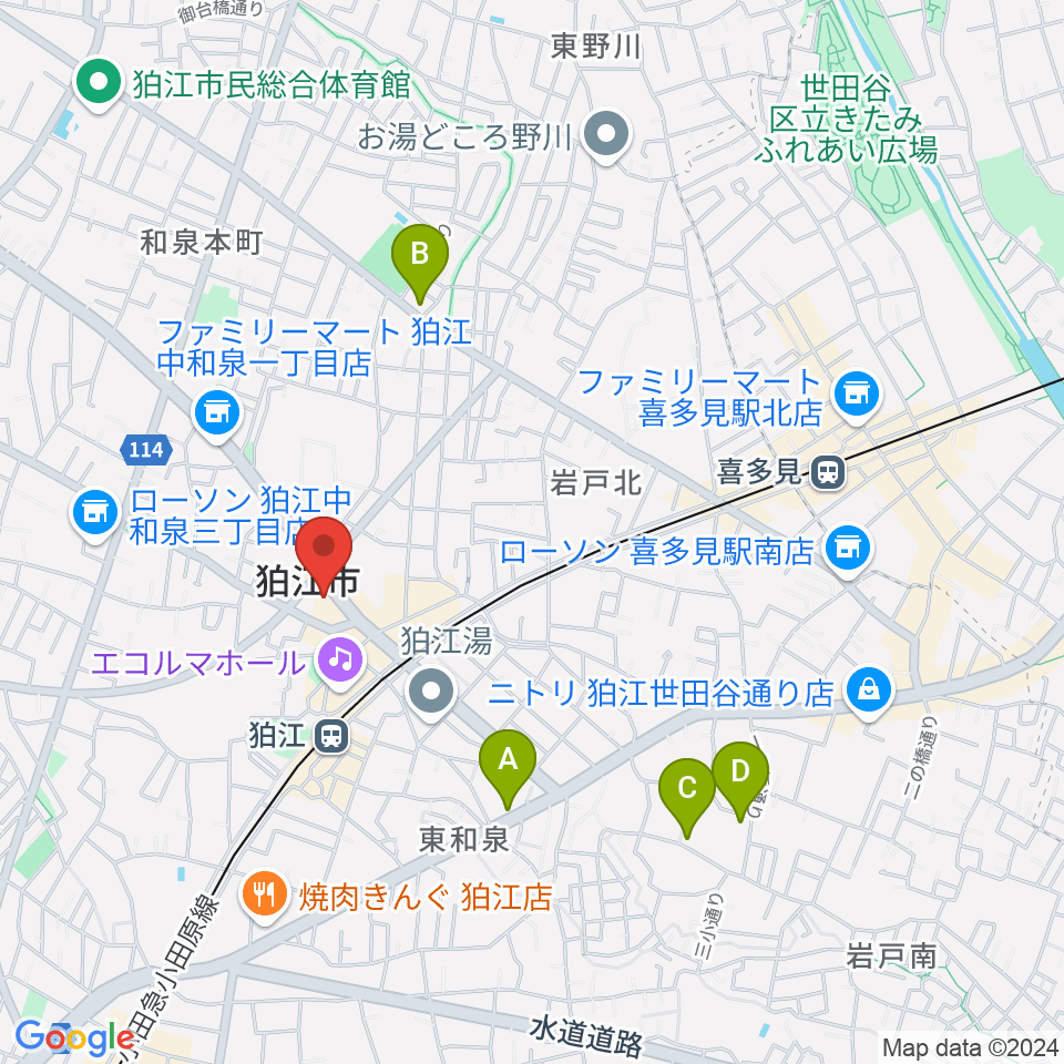 狛江add9th周辺のホテル一覧地図