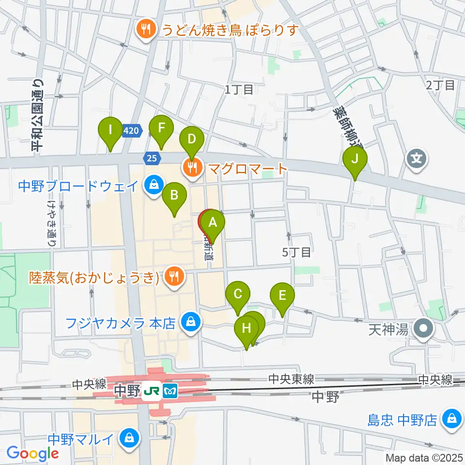 中野SweetRain周辺のホテル一覧地図