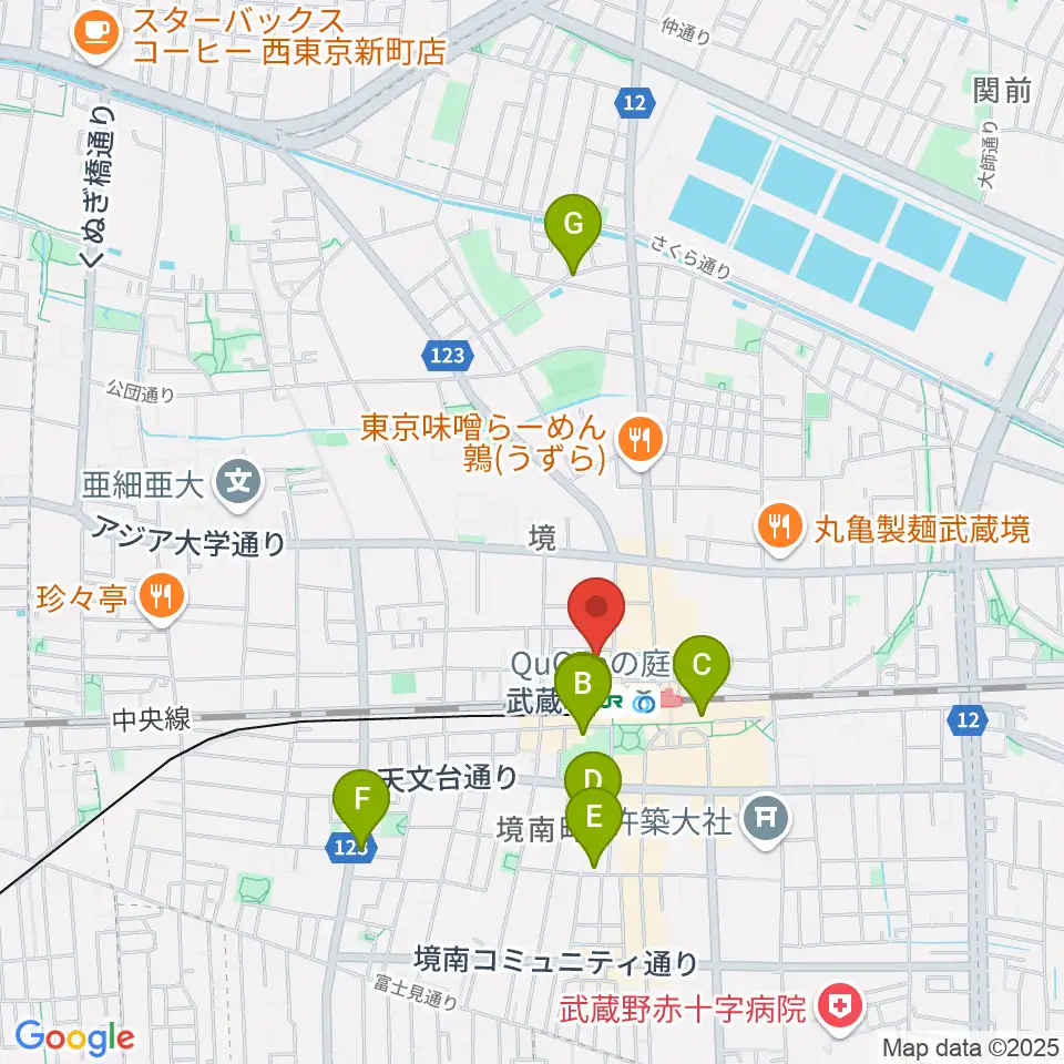 武蔵野スイングホール周辺のホテル一覧地図
