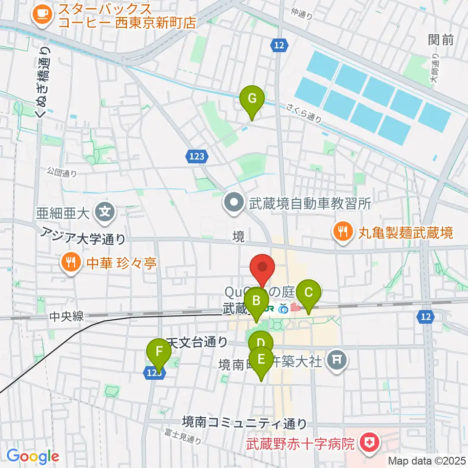 武蔵野スイングホール周辺のホテル一覧地図