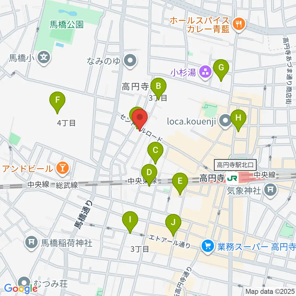高円寺コクテイル書房周辺のホテル一覧地図