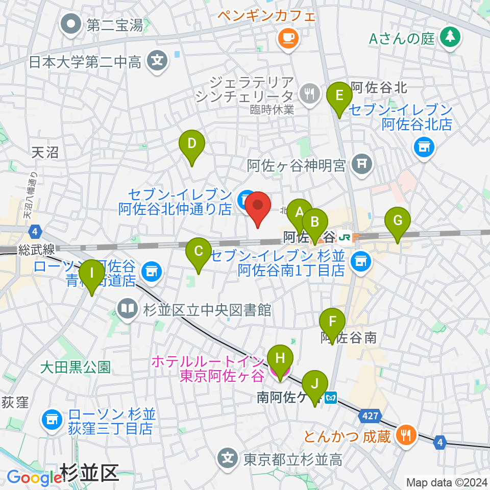 名曲喫茶ヴィオロン周辺のホテル一覧地図