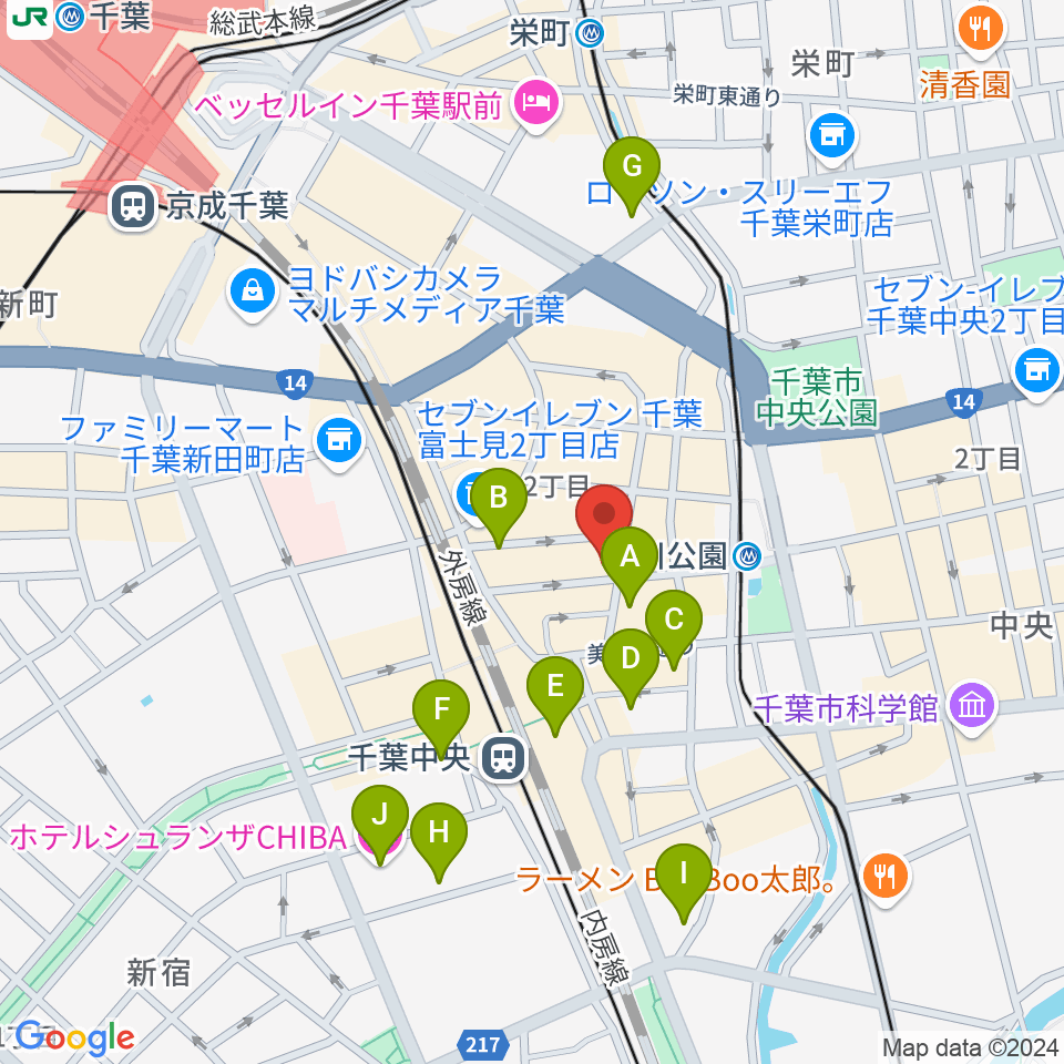 エイティワンクラブ周辺のホテル一覧地図