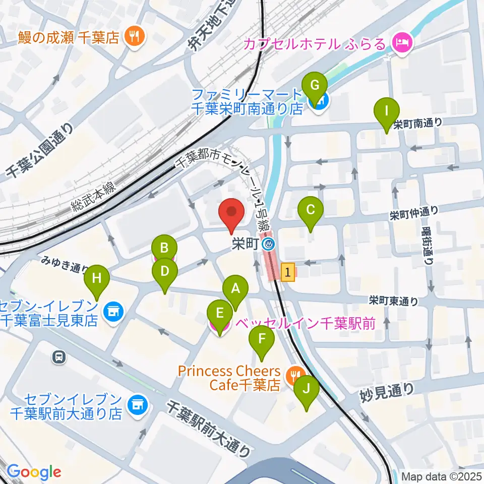 千葉LOOK周辺のホテル一覧地図