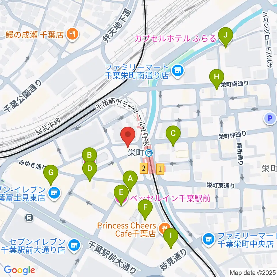 千葉LOOK周辺のホテル一覧地図