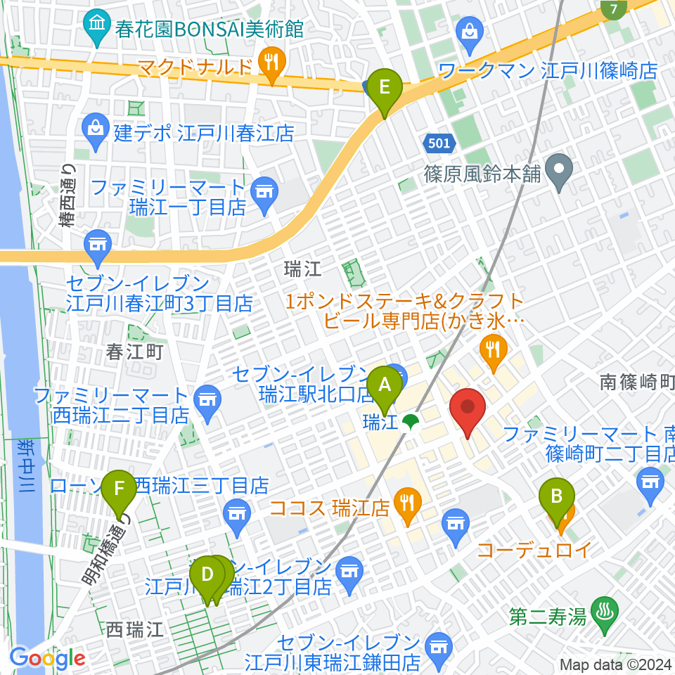 瑞江HOTコロッケ周辺のホテル一覧地図