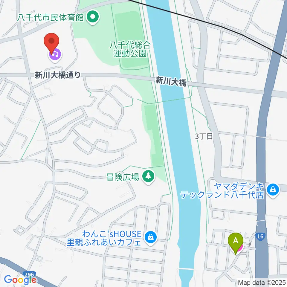 八千代市市民会館周辺のホテル一覧地図
