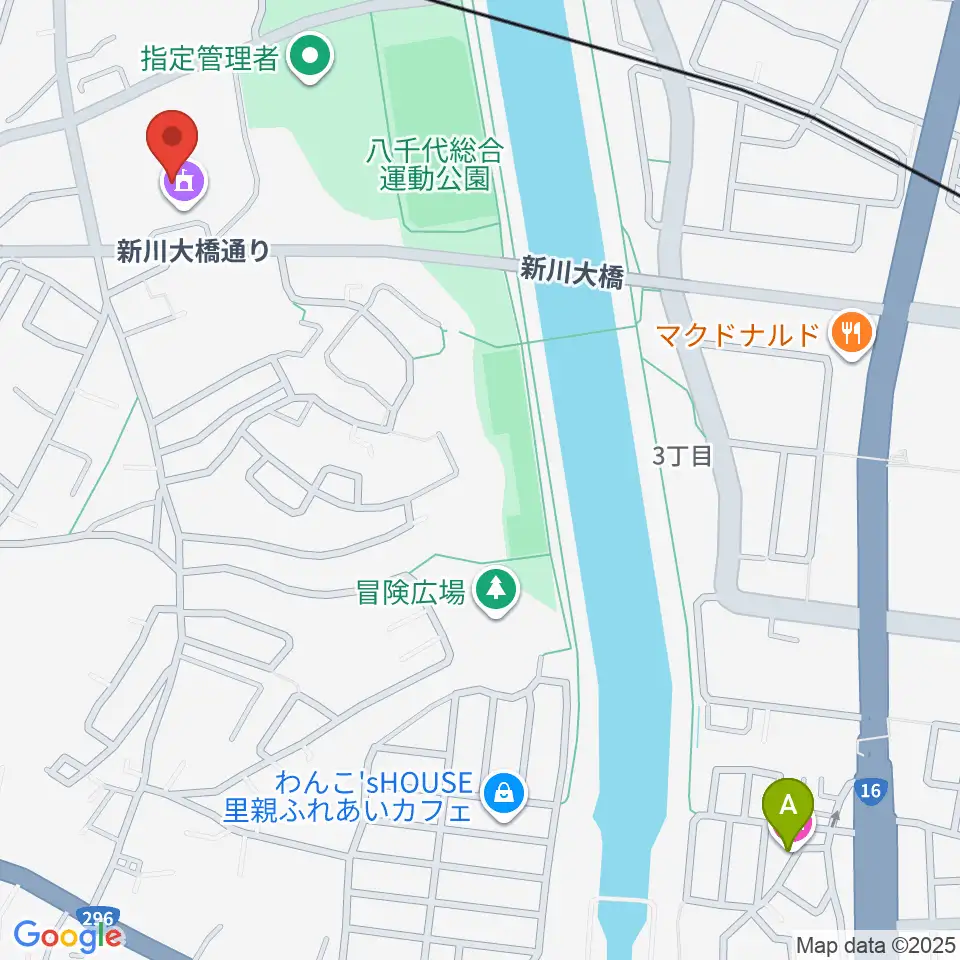 八千代市市民会館周辺のホテル一覧地図