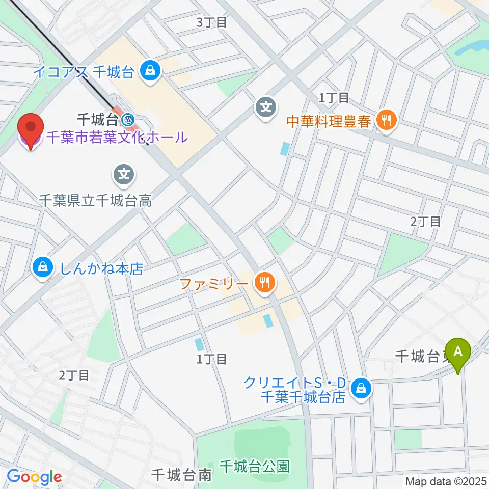 千葉市若葉文化ホール周辺のホテル一覧地図
