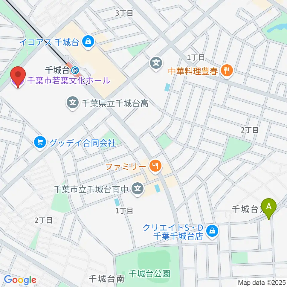 千葉市若葉文化ホール周辺のホテル一覧地図