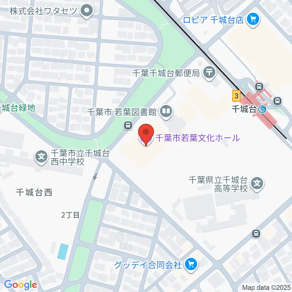 千葉市若葉文化ホール周辺のホテル一覧地図