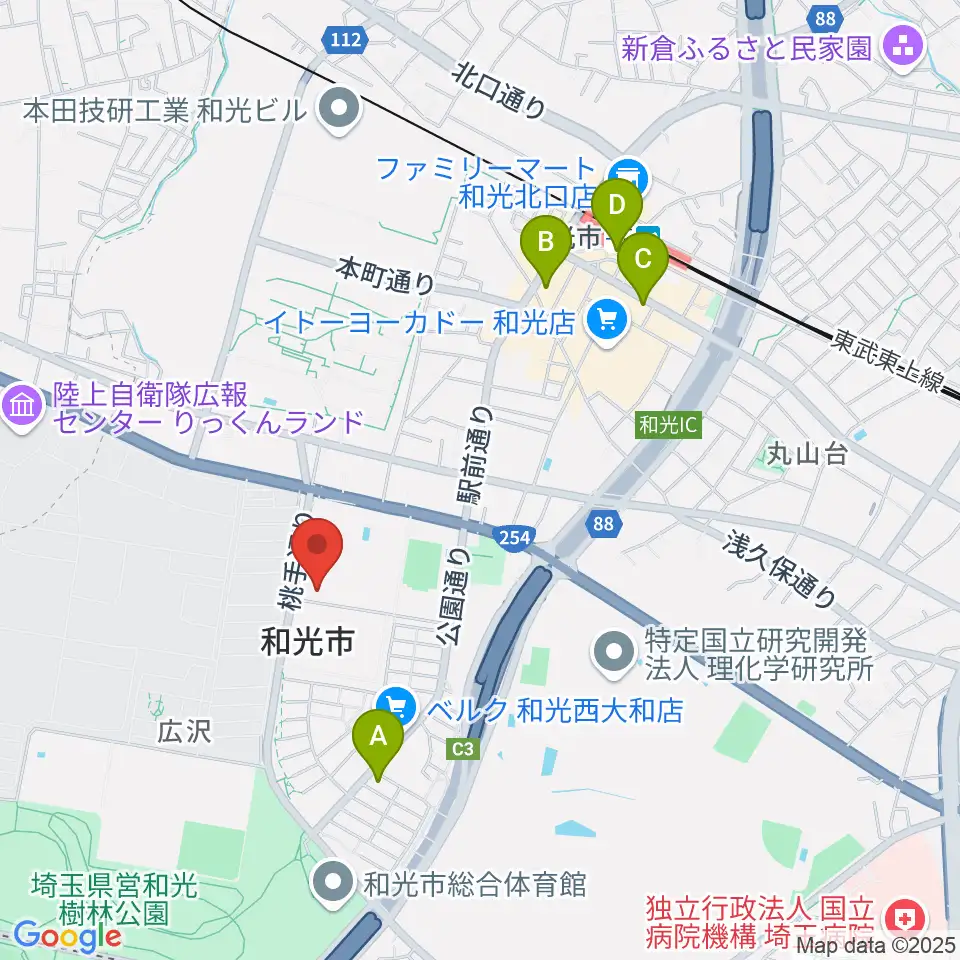 和光市民文化センター サンアゼリア周辺のホテル一覧地図