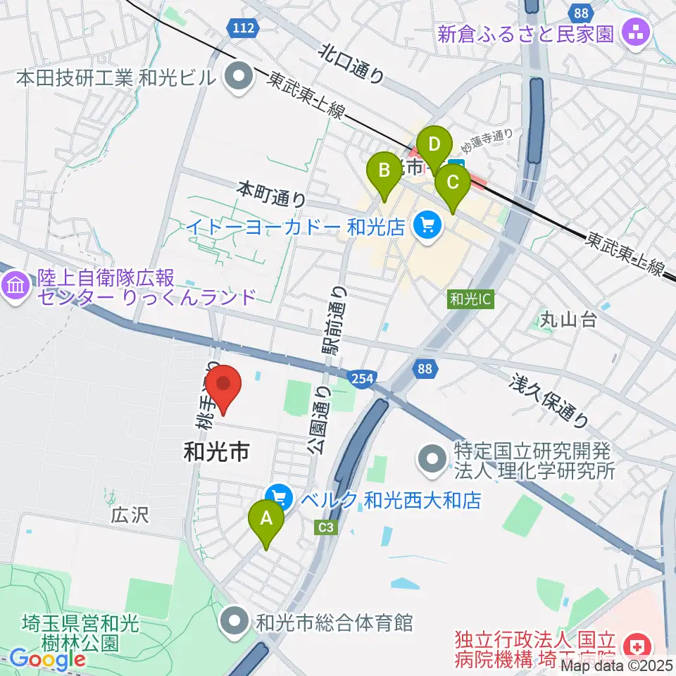 和光市民文化センター サンアゼリア周辺のホテル一覧地図