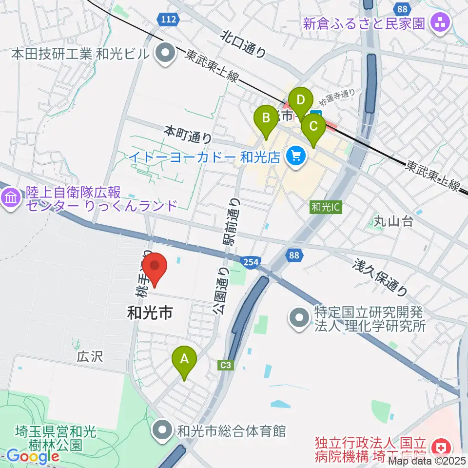 和光市民文化センター サンアゼリア周辺のホテル一覧地図