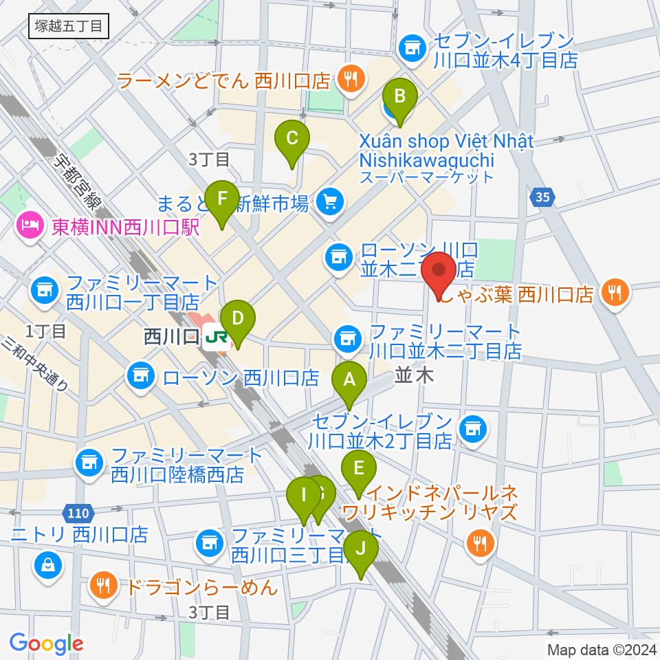 西川口Hearts周辺のホテル一覧地図