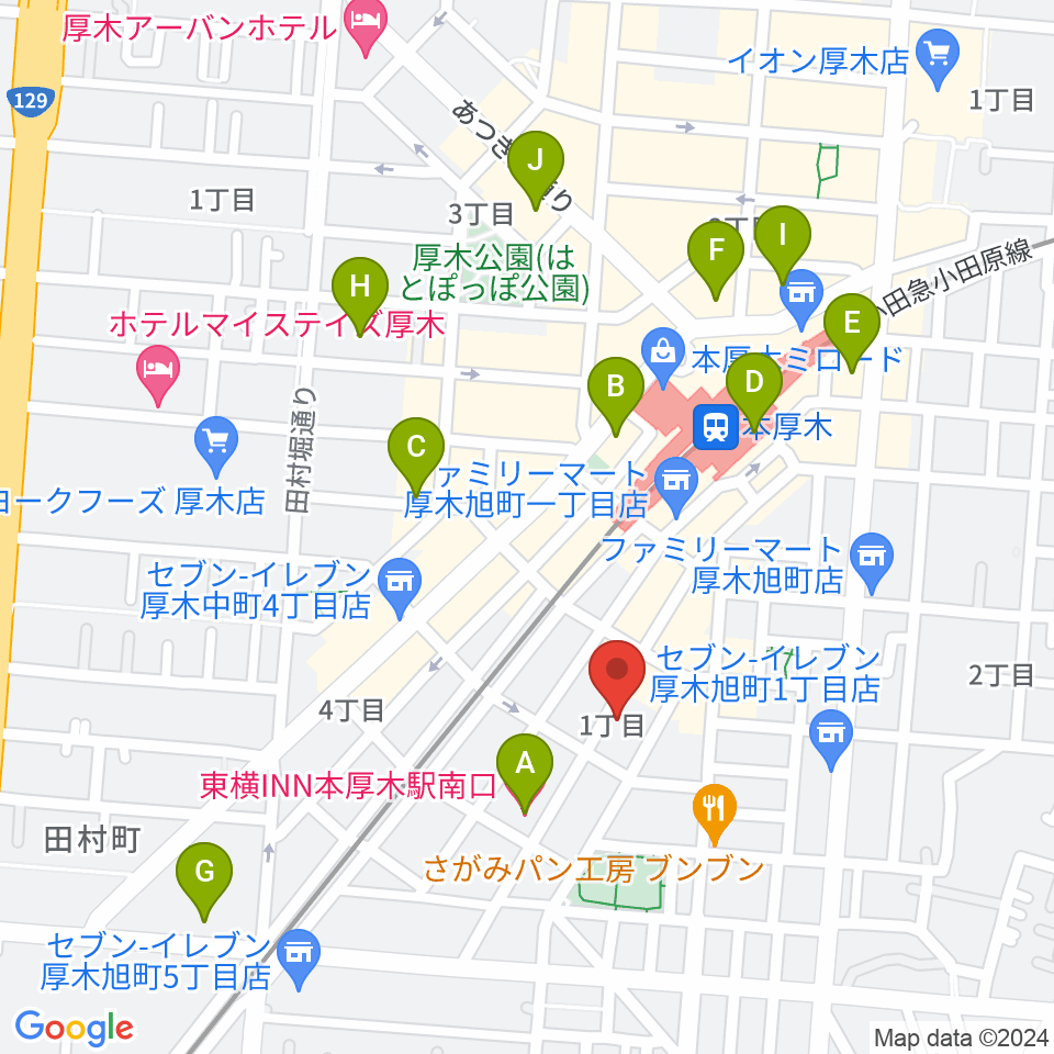 サンダースネイクアツギ周辺のホテル一覧地図