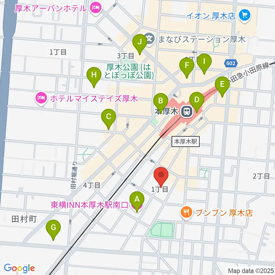 サンダースネイクアツギ周辺のホテル一覧地図