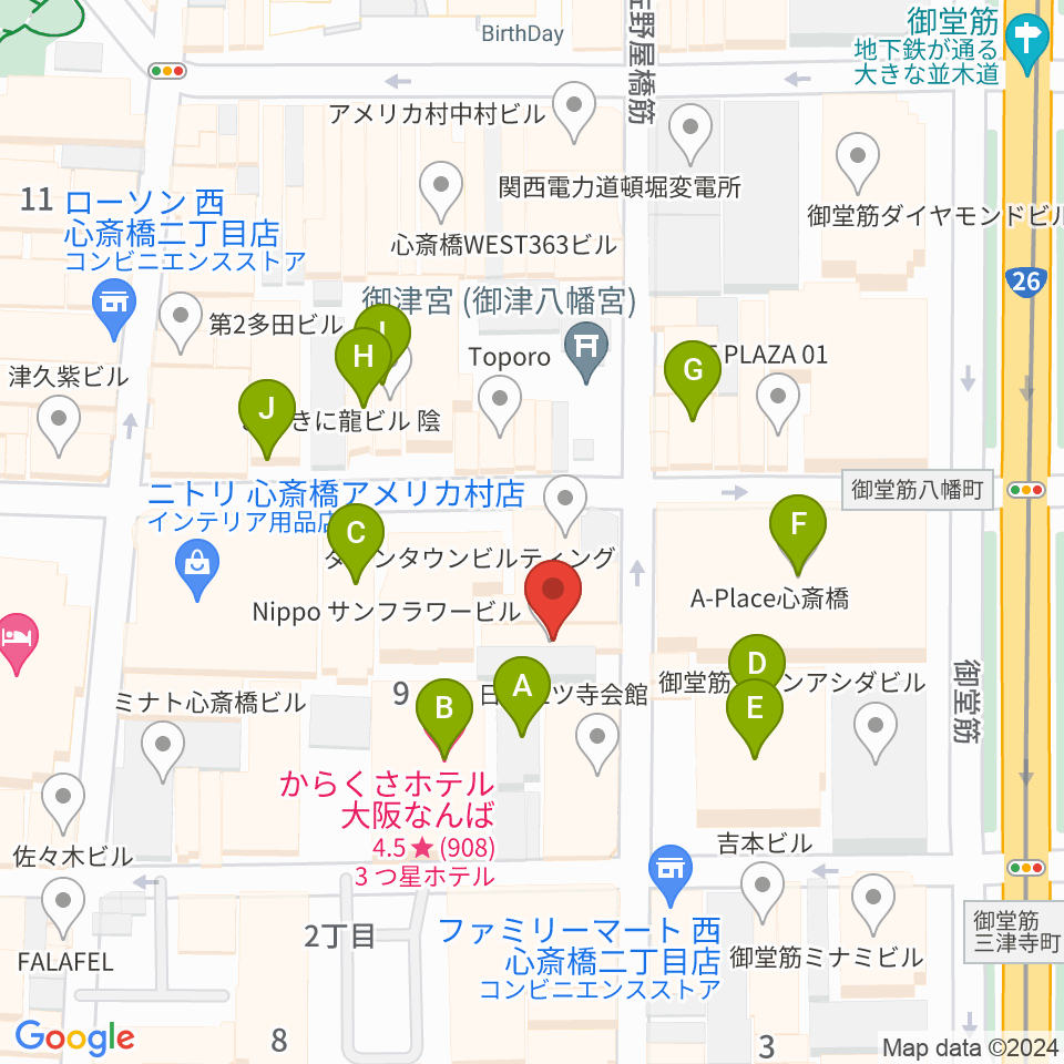 Bar菩南座（ぼなんざ）周辺のホテル一覧地図