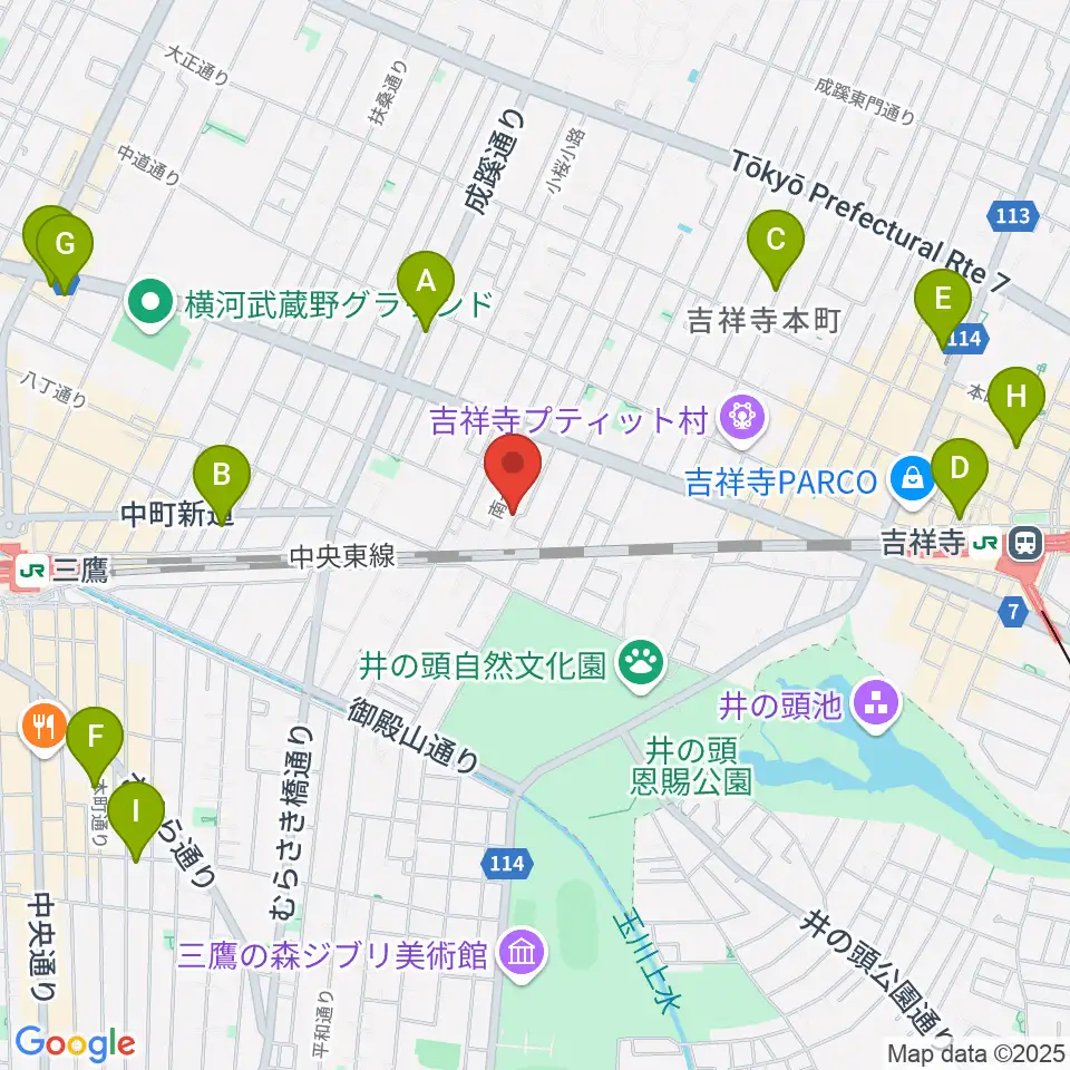 吉祥寺 江戸前レコーディングス周辺のホテル一覧地図