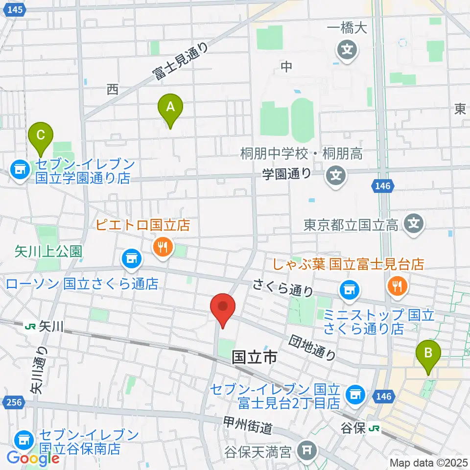 くにたち市民芸術小ホール周辺のホテル一覧地図