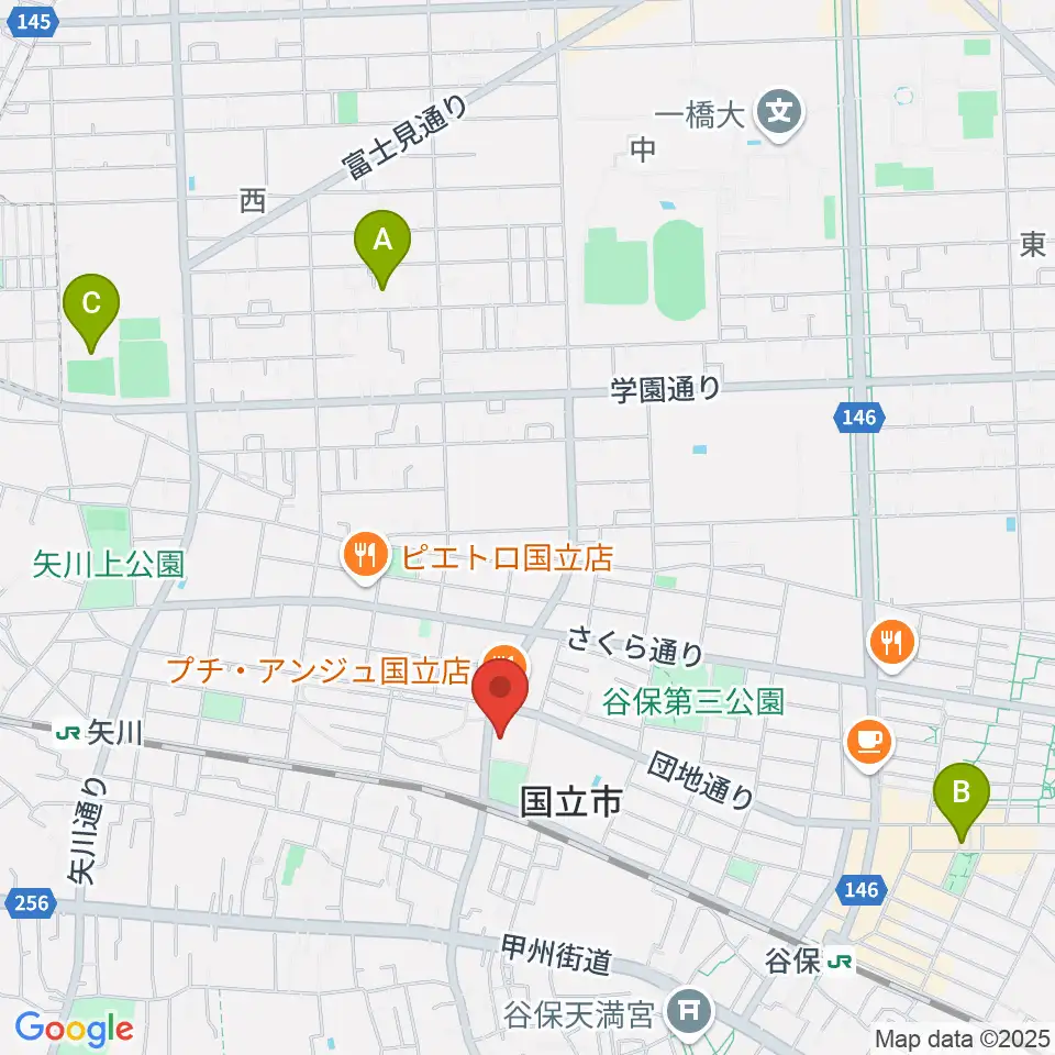 くにたち市民芸術小ホール周辺のホテル一覧地図